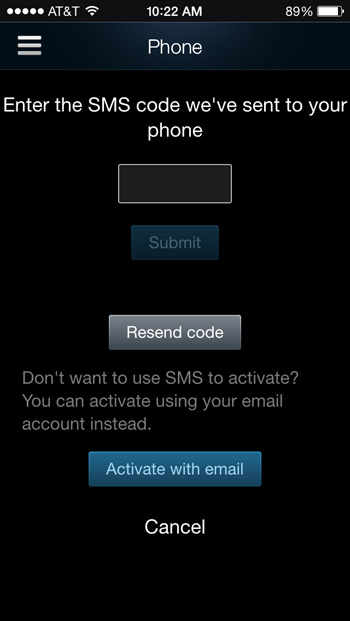 Steam authenticator not showing code