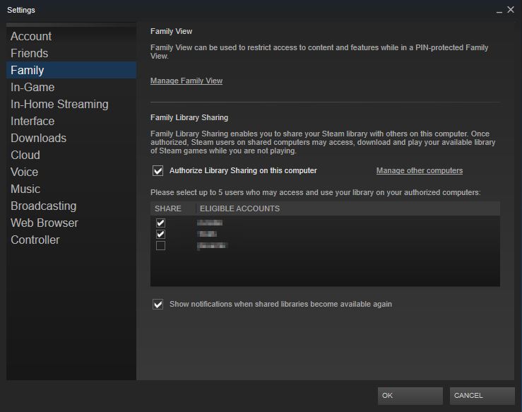 How To Gameshare On Steam