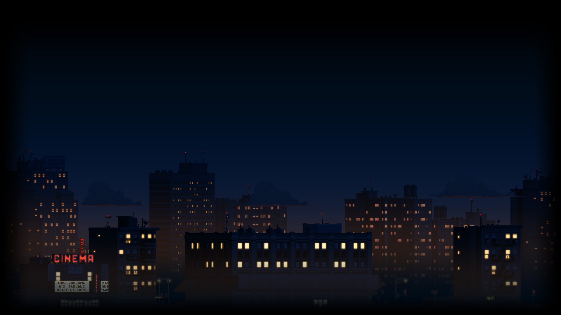 Пиксельный город ночь