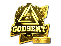 Наклейка | GODSENT (золотая) | Атланта-2017