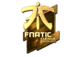 Klistermärke | Fnatic (Guld) | Boston 2018