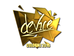 Samolepka | device (zlatá) | ESL Cologne 2016