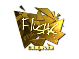 Стикер | flusha (златен) | Cologne 2016