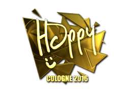Adesivo | Happy (Dourado) | Colônia 2016