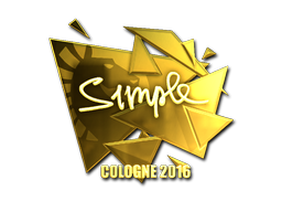 Стикер | s1mple (златен) | Cologne 2016