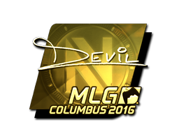 สติกเกอร์ | DEVIL (ทอง) | MLG Columbus 2016