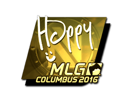 Klistermærke | Happy (Guld) | MLG Columbus 2016