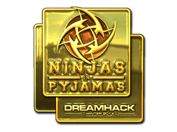Samolepka | Ninjas in Pyjamas (zlatá) | DreamHack 2014