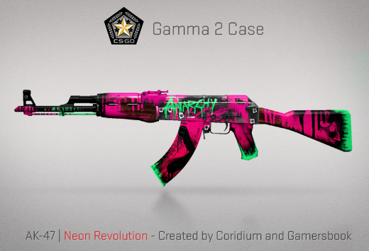 Сандък „Гама 2“ — AK-47 | Neon Revolution | Неонова революция — Създадено от Coridium и Gamersbook