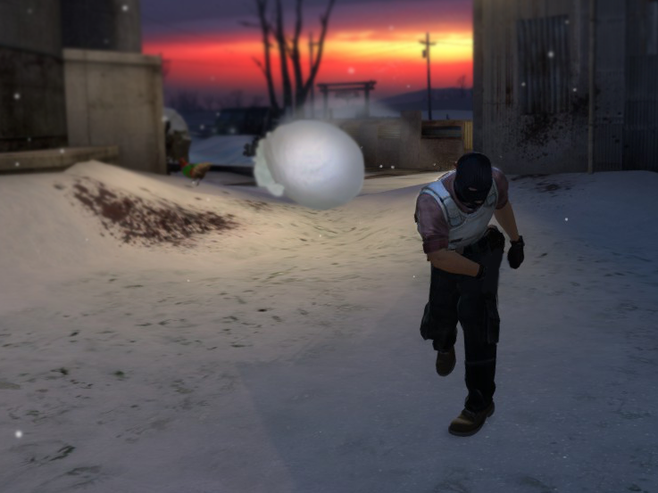 Терорист, хвърлящ снежна топка
