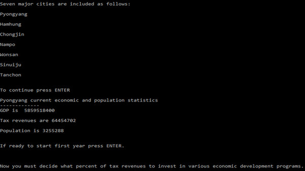 Скриншот из Area Cooperation Economic Simulation: North Korea (ACES)