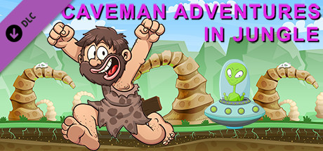 Caveman adventures in jungle for Run, chicken, run! cover art