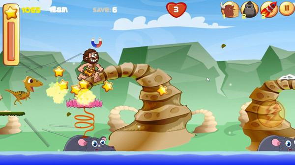 Скриншот из Caveman adventures in jungle for Run, chicken, run!
