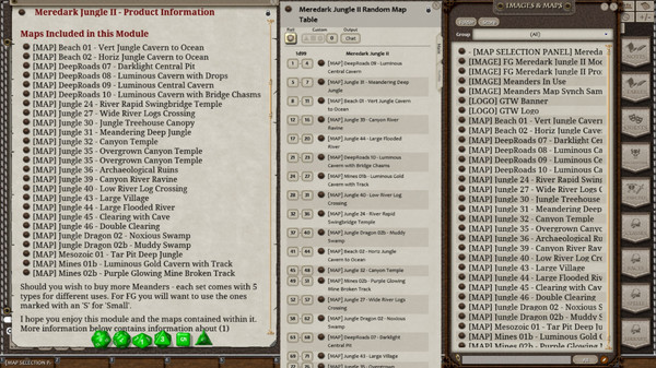 Скриншот из Fantasy Grounds - Meanders Map Pack: Meredark Jungle II (Map Pack)