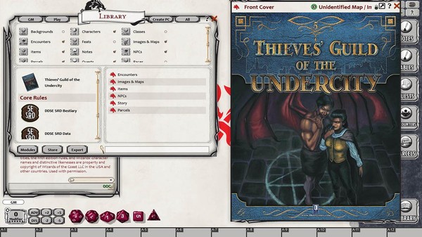 Скриншот из Fantasy Grounds - Thieves’ Guild of the Undercity (5E)