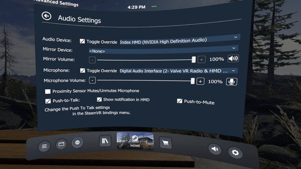 Скриншот из OVR Advanced Settings