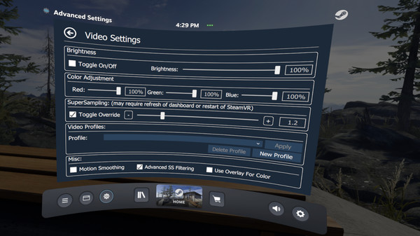 Скриншот из OVR Advanced Settings