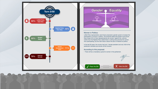 Скриншот из Balanced Politics Simulator
