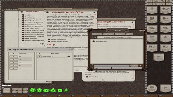 Скриншот из Fantasy Grounds - The Lost Lands: The Wizard's Amulet (5E)
