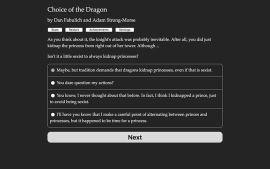 Choice of the Dragon game for Linux 1