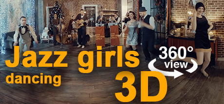 My World in 360: The jazz band plays a jazz melody. Jazz girls dancing.