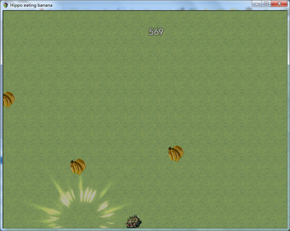 Hippo eating banana for linux