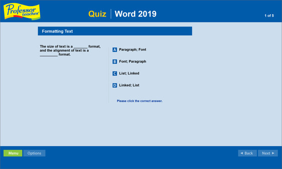 Professor Teaches Word 2019 game for windows Pc 1