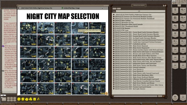 Скриншот из Fantasy Grounds - Meanders Map Pack: Fantasy City Nocturnal (Map Pack)