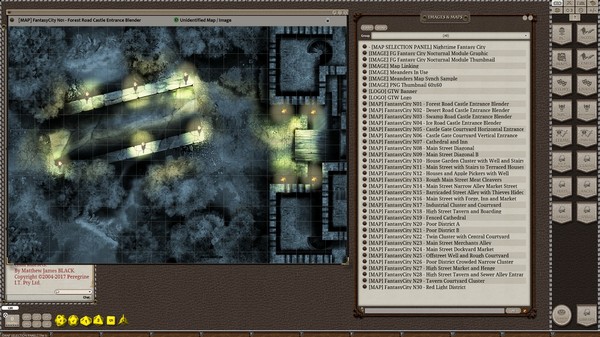 Скриншот из Fantasy Grounds - Meanders Map Pack: Fantasy City Nocturnal (Map Pack)