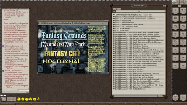 Скриншот из Fantasy Grounds - Meanders Map Pack: Fantasy City Nocturnal (Map Pack)