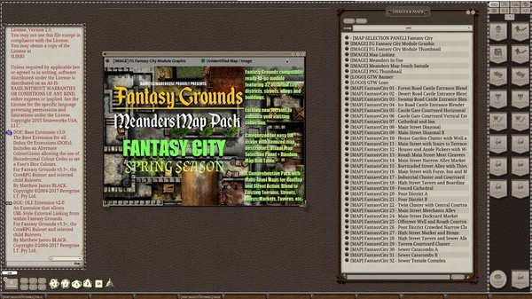 Скриншот из Fantasy Grounds - Meanders Map Pack: Fantasy City Spring Season (Map Pack)
