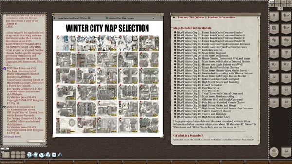 Скриншот из Fantasy Grounds - Meanders Map Pack: Fantasy City Winter (Map Pack)