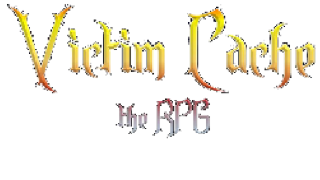 Victim Cache the RPG - An 80s JRPG Parody Logo