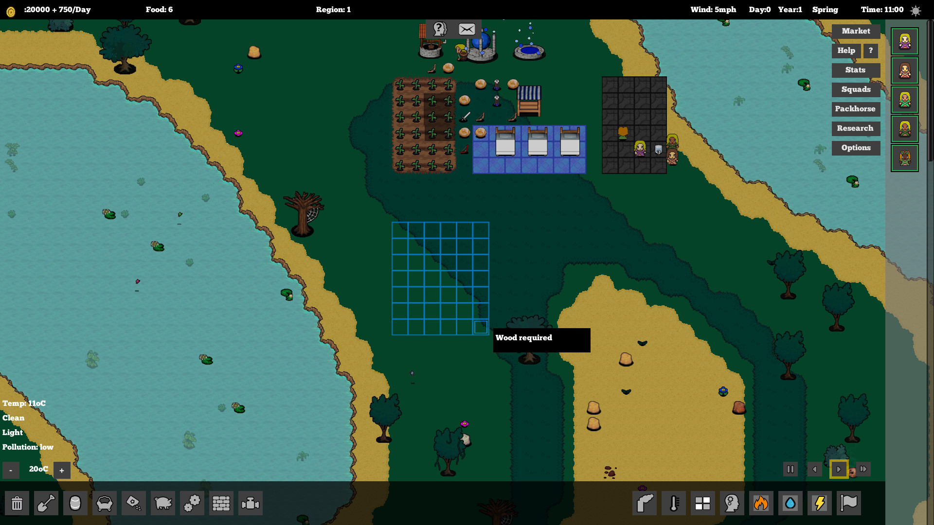 top down colony survival game