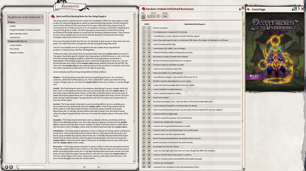 Скриншот из Fantasy Grounds - Occult Secrets of the Underworld (5E)