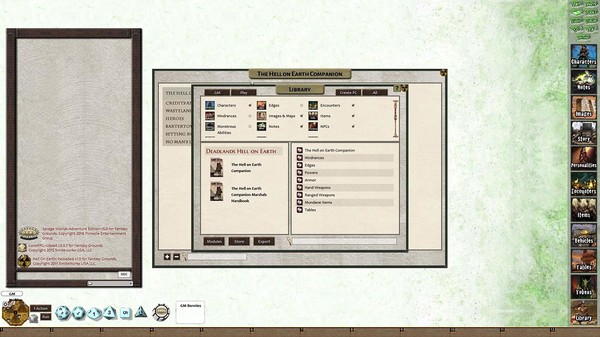 Скриншот из Fantasy Grounds - Deadlands Reloaded: Hell on Earth Companion (Savage Worlds)