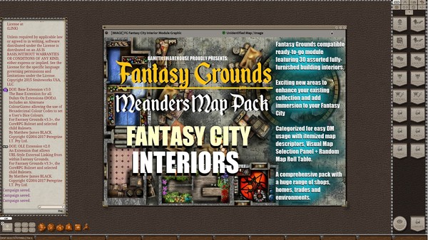 Скриншот из Fantasy Grounds - Meander Map Pack: Interior City (Map Pack)