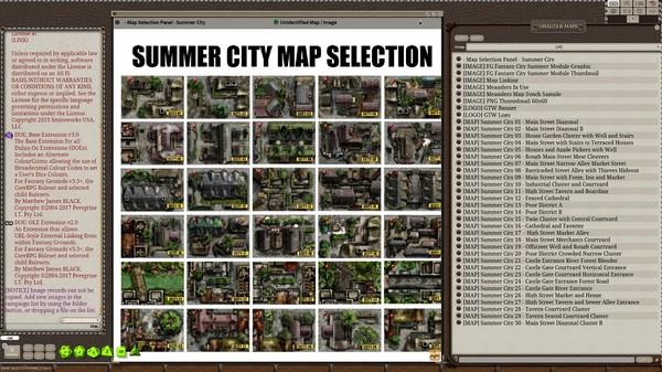 Скриншот из Fantasy Grounds - Meanders Map Pack Summer City (Map Pack)