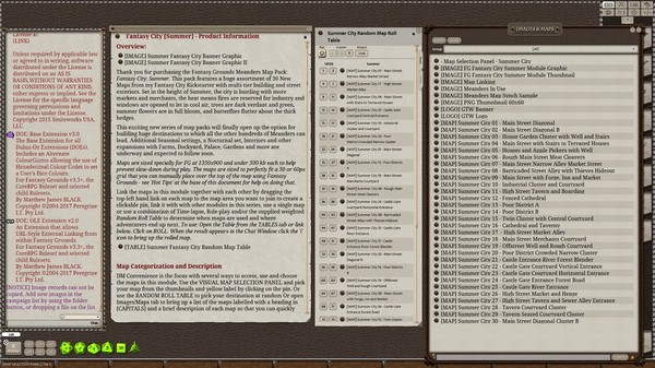 Скриншот из Fantasy Grounds - Meanders Map Pack Summer City (Map Pack)