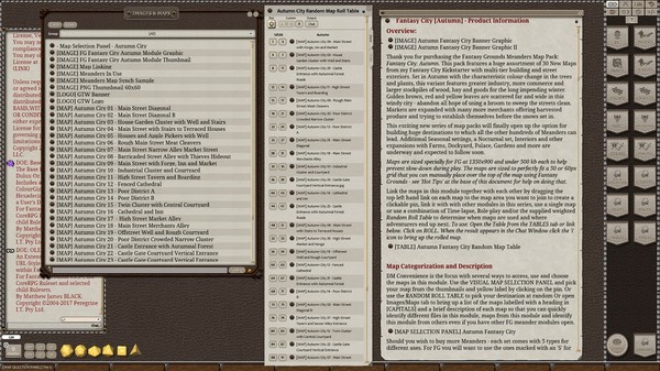 Скриншот из Fantasy Grounds - Meander Map Pack: Autumn City (Map Pack)