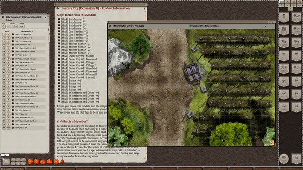 Скриншот из Fantasy Grounds - Meander Map Pack City Expansions II (Map Pack)