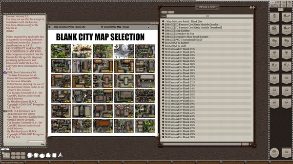 Скриншот из Fantasy Grounds - Meander Map Pack Fantasy City Blank Templates (Map Pack)