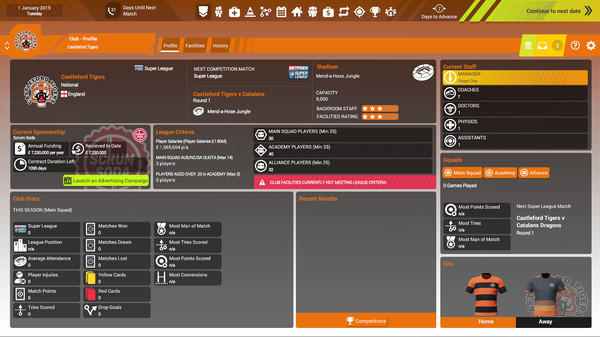 Скриншот из Rugby League Team Manager 3