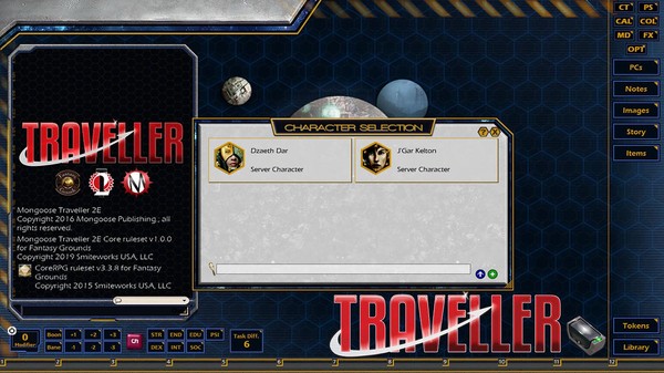 Скриншот из Fantasy Grounds - Mongoose Traveller 2E ruleset (MGT2)