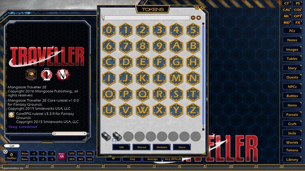 Скриншот из Fantasy Grounds - Mongoose Traveller 2E ruleset (MGT2)