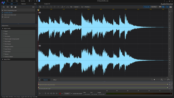 Скриншот из CyberLink AudioDirector 10 Ultra