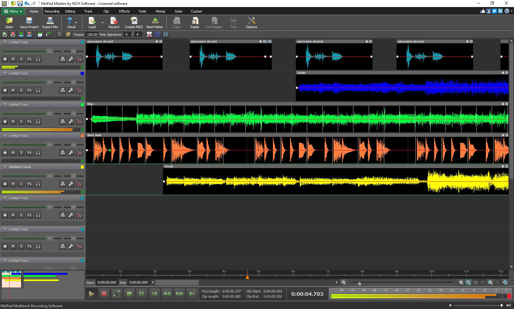 nch software mixpad audio mixer