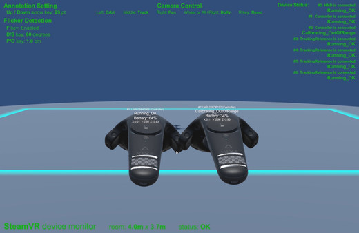 Скриншот из SteamVR Device Monitor