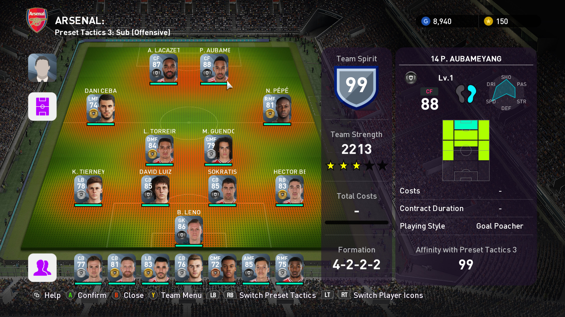 eFootball PES 2020 - myClub ARSENAL Squad on Steam