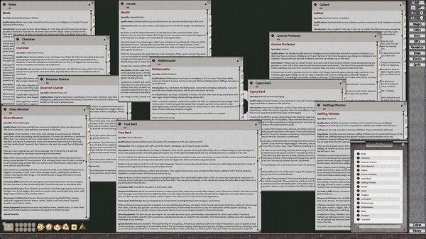 Скриншот из Fantasy Grounds - D&D Classics: PHBR7 The Complete Bard's Handbook (2E)